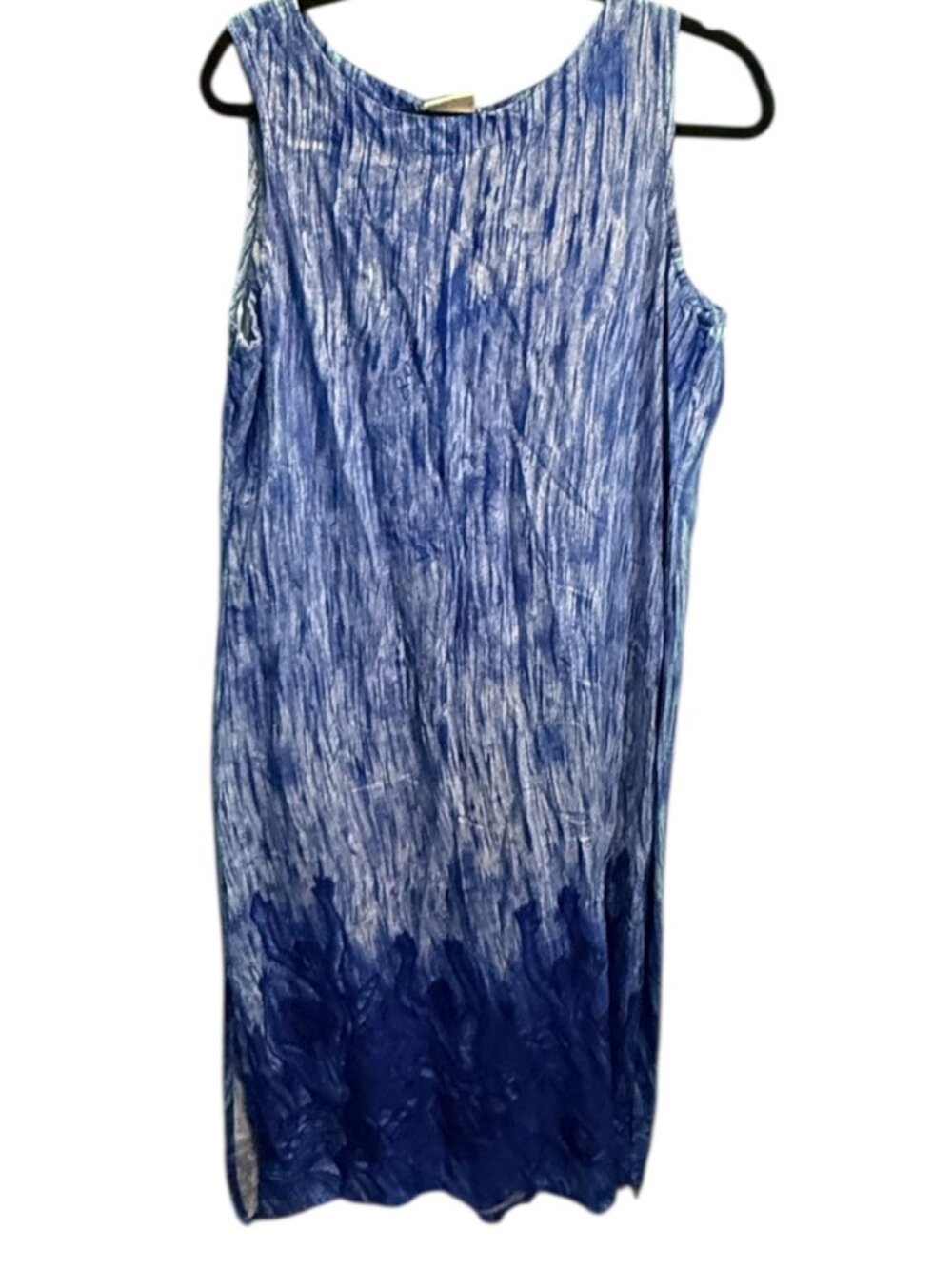 Blue Textured Ombre Maxi Dress – XL – 100% Rayon